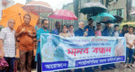 বৃষ্টি উপেক্ষা করেও কবি রাধাপদ’র পাশে সিলেটবাসী