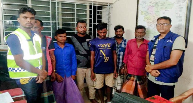 মাধবপুরে ৬ জুয়াড়ী পুলিশের খাঁচায়