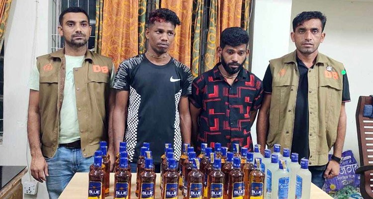 চুনারুঘাটে বিপুল পরিমাণ ভারতীয় মদসহ দুজন আটক