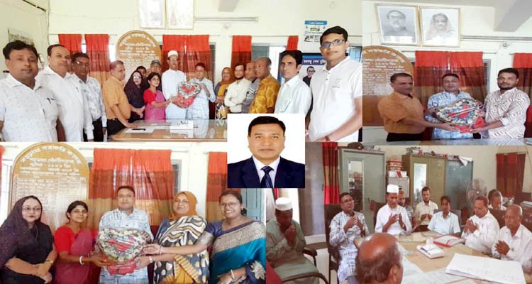 নবাগত অধ্যক্ষকে ফুলেল শুভেচ্ছায় বরণ করে নিলো বড়লেখা সরকারি কলেজ